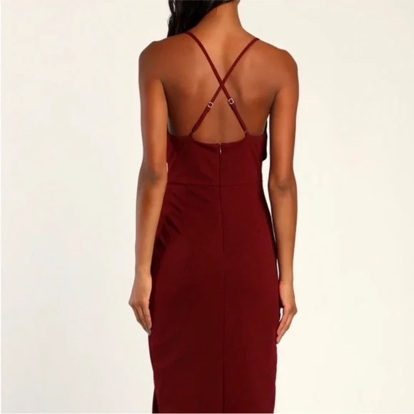 NWT Lulu’s Wine Red Dress size S - Picture 3 of 4